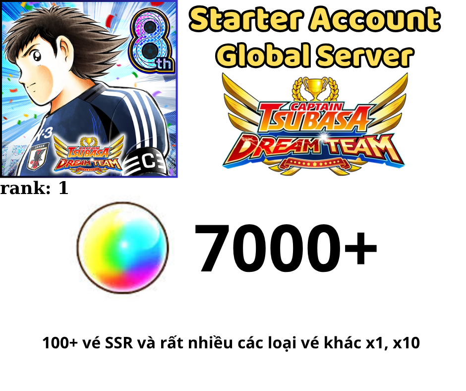 [GLOBAL - ADR] 7000+ Balls Captain Tsubasa: Dream Team Starter Account